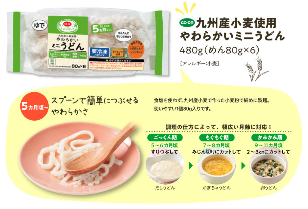 九州産小麦使用やわらかいミニうどん 480g