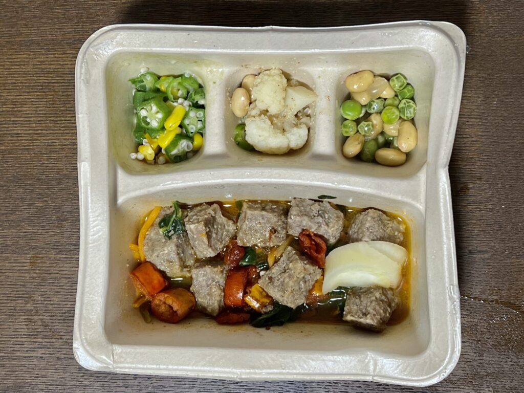 サイコロステーキの麻辣ソース